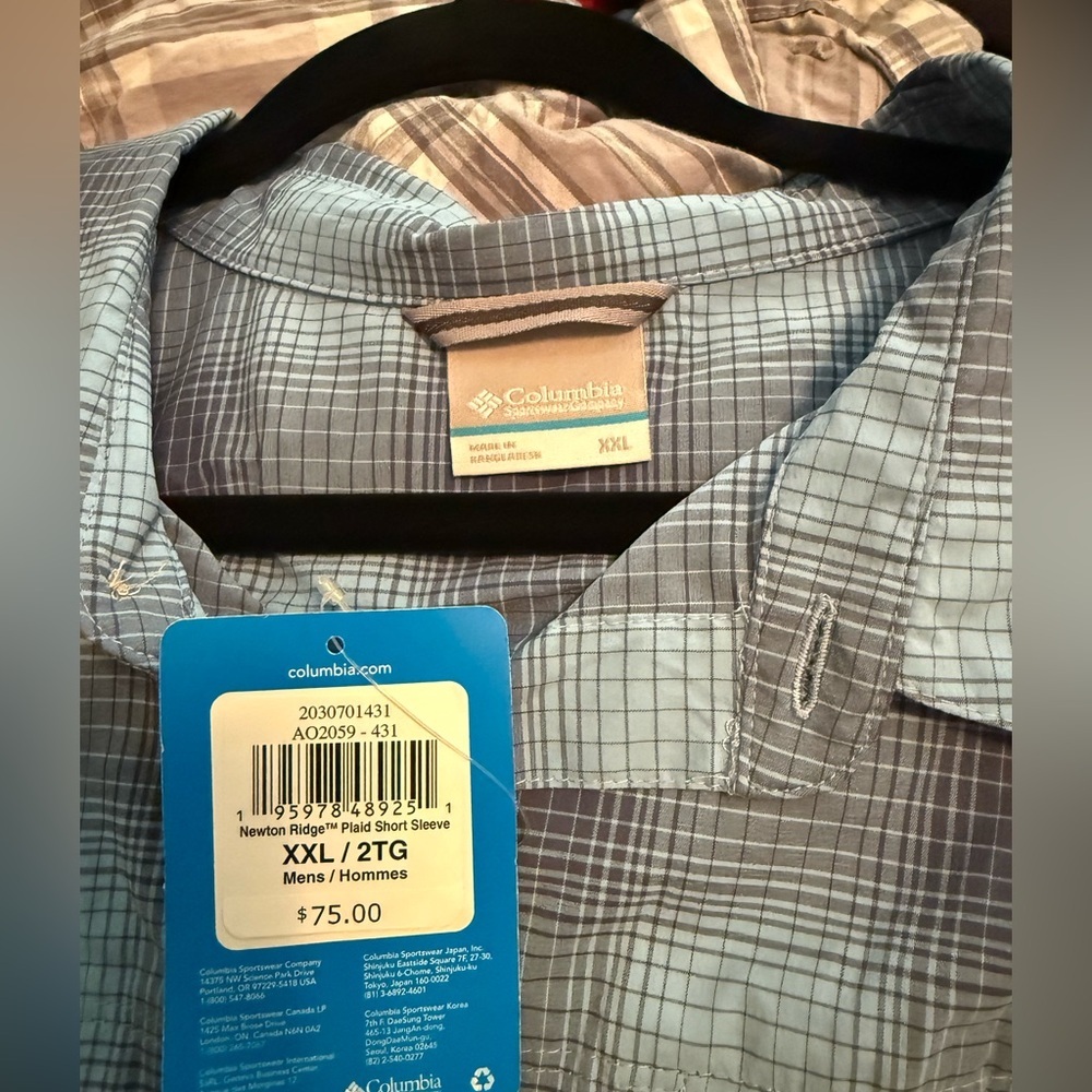 Men’s Columbia Newton Ridge Plaid Casual Shirt, NWT - Picture 4 of 4